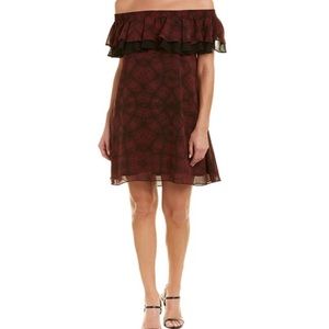 NWT Sam Edelman Burgundy Layered Dress Size 2